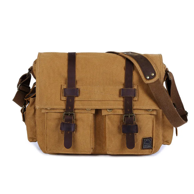 Fashion Messenger Bag - Vintage Leather Canvas Crossbody Bag for Men & Women 🌟