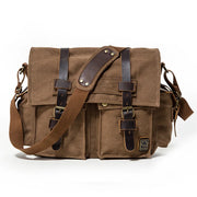 Fashion Messenger Bag - Vintage Leather Canvas Crossbody Bag for Men & Women 🌟