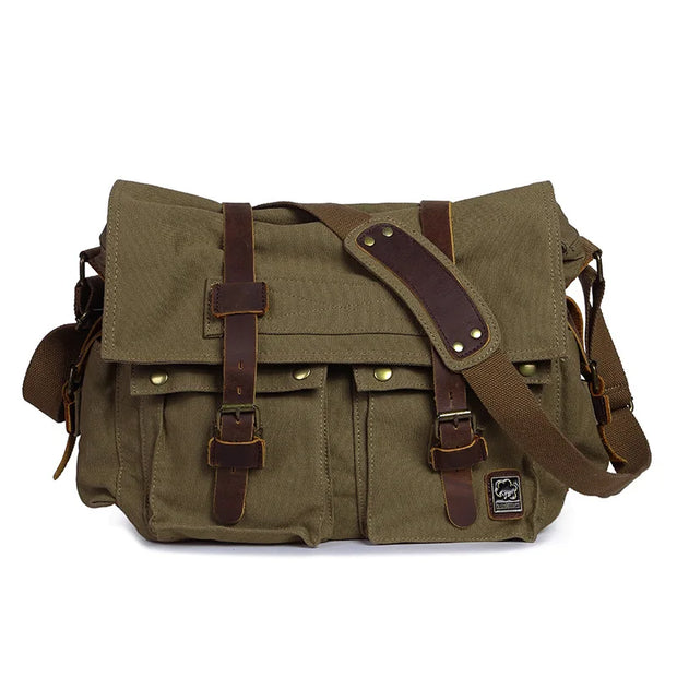 Fashion Messenger Bag - Vintage Leather Canvas Crossbody Bag for Men & Women 🌟