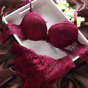 European Style Women's Lingerie Set – Cotton Push-Up Bra & Lace Panties