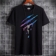 Men's Summer Loose Fit  100 Cotton Printed T-shirt Tops
