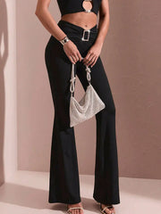 Summer Black Sexy Women's Trousers Streetwear Fashion Sequined New Pants Elegant Female Casual Slim Versatile Trousers Clothing