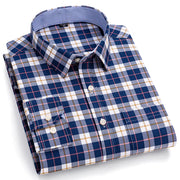 New Men Social Shirt Long Sleeve 100%Pure Cotton Oxford Soft Formal Male Clothes Oversized Pocket Shirt Men clothing S-7XL
