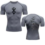 Anime Berserk Guts Men's Compression Shirt Fitness Sport Running Tight Gym TShirts Athletic Quick Dry Tops Tee Summer