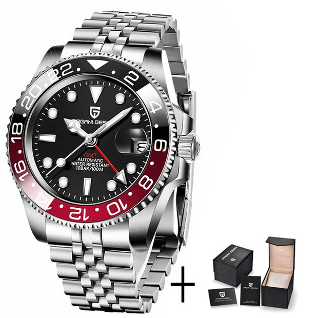 PAGANI DESIGN V3 GMT Men's Luxury Automatic Watch – 40MM Sapphire Crystal, Stainless Steel, Waterproof