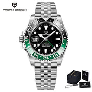 PAGANI DESIGN V3 GMT Men's Luxury Automatic Watch – 40MM Sapphire Crystal, Stainless Steel, Waterproof