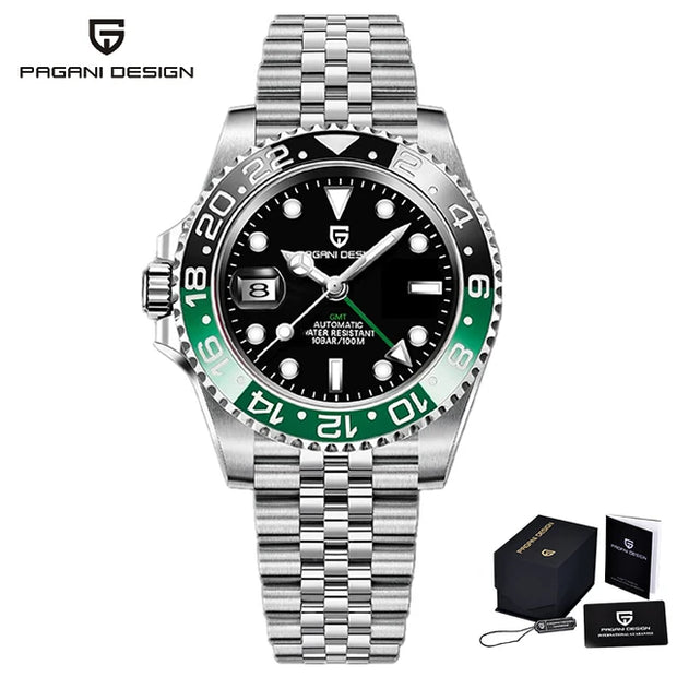 PAGANI DESIGN V3 GMT Men's Luxury Automatic Watch – 40MM Sapphire Crystal, Stainless Steel, Waterproof