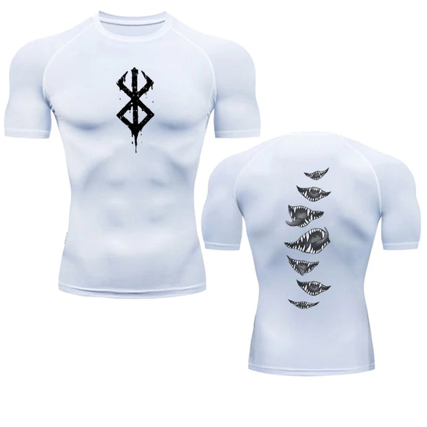 Anime Berserk Guts Men's Compression Shirt Fitness Sport Running Tight Gym TShirts Athletic Quick Dry Tops Tee Summer