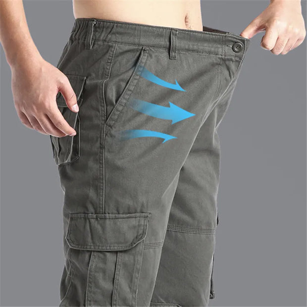 Men’s Large-Pocket Loose Tactical Overalls