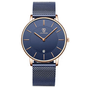 Men’s Minimalist Analog Watch – Date Display, Leather Strap, Fashion-Forward Simplicity