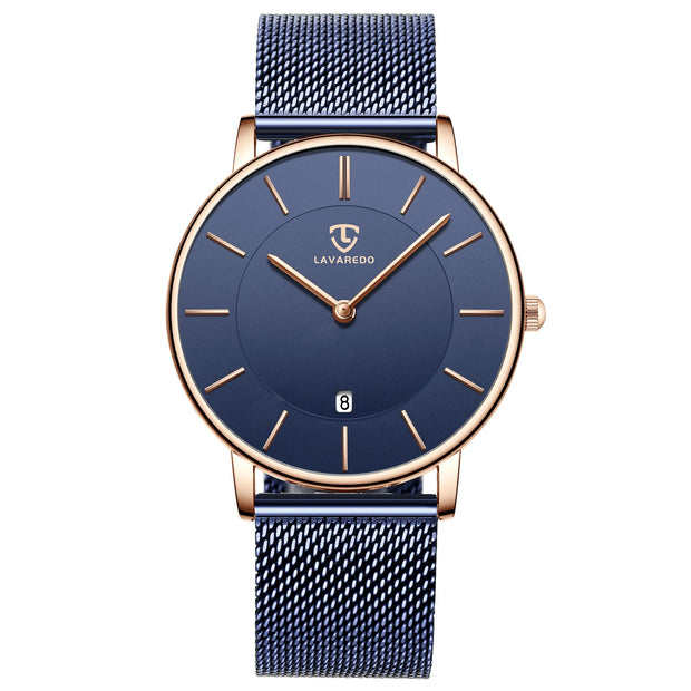 Men’s Minimalist Analog Watch – Date Display, Leather Strap, Fashion-Forward Simplicity