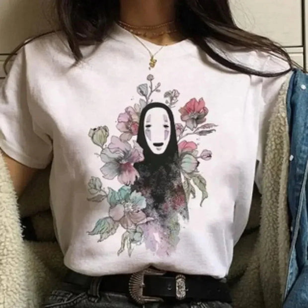 Summer Comfortable Casual Short Sleeve T-Shirt Japanese Anime Harajuku Cute Clothing T-Shirt Women's Clothing
