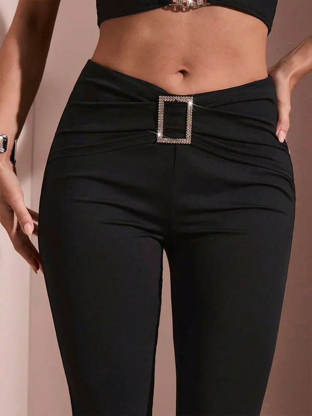 Summer Black Sexy Women's Trousers Streetwear Fashion Sequined New Pants Elegant Female Casual Slim Versatile Trousers Clothing