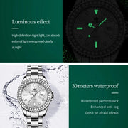 Women’s OLEVS Diamond Dial Stainless Steel Quartz Watch