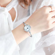 Women’s Luxury Gold Bangle Quartz Watch with Thin Chain