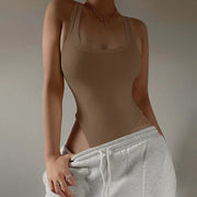 Sleeveless Knit Bodysuit 2024 Hot Summer Sexy Bodycon Off Shoulder Halter Tops Casual Street Bodice For Women ClubWear