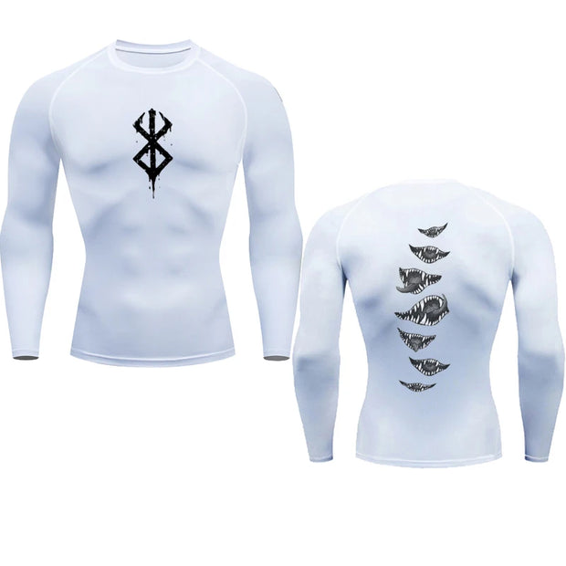 Anime Berserk Guts Men's Compression Shirt Fitness Sport Running Tight Gym TShirts Athletic Quick Dry Tops Tee Summer
