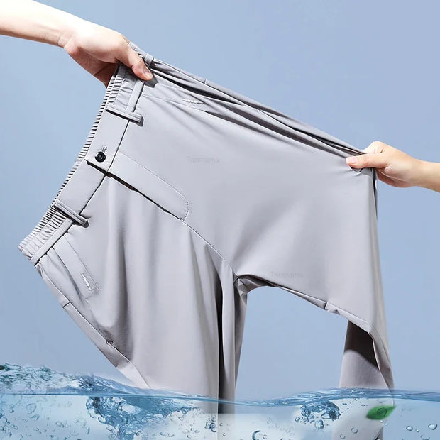 Men’s Ultra-Thin Ice Silk Slim Straight Casual Trousers