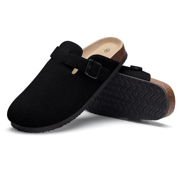 Summer Suede Clogs Slippers Women Clogs Slippers Outdoor Nonslip Beach Sandals UnisexCork Clogs Slippers With Adjustable Buckle