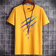 Men's Summer Loose Fit  100 Cotton Printed T-shirt Tops