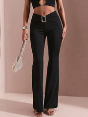 Summer Black Sexy Women's Trousers Streetwear Fashion Sequined New Pants Elegant Female Casual Slim Versatile Trousers Clothing