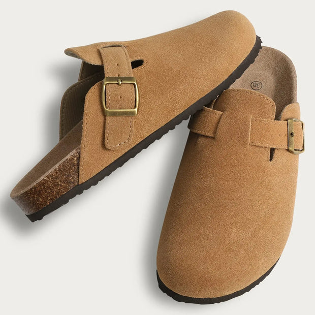 Summer Suede Clogs Slippers Women Clogs Slippers Outdoor Nonslip Beach Sandals UnisexCork Clogs Slippers With Adjustable Buckle
