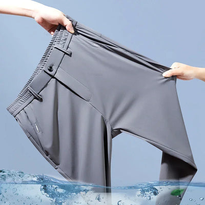 Men’s Ultra-Thin Ice Silk Slim Straight Casual Trousers