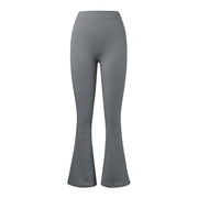 Fashion Micro Horn Leggings Women V-back Waist Sports Pants High Waist Push Up Butt Gym Pants Solid Slim Latin Dance Trousers