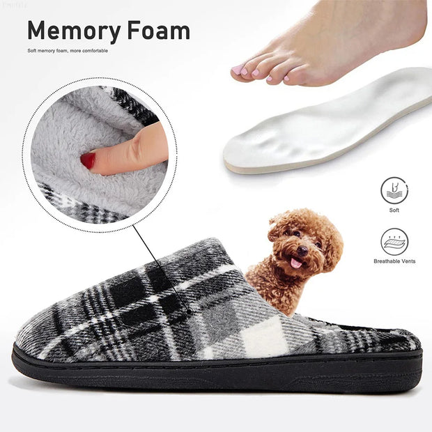 Cozy Feet, Happy Heart: Plaid Furry Slippers 🧦