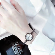 Women’s Luxury Gold Bangle Quartz Watch with Thin Chain
