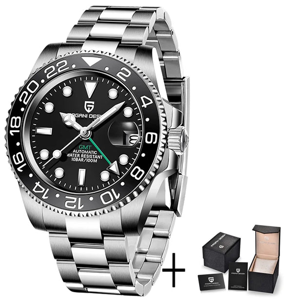 PAGANI DESIGN V3 GMT Men's Luxury Automatic Watch – 40MM Sapphire Crystal, Stainless Steel, Waterproof