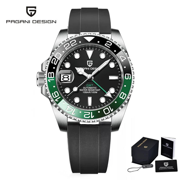 PAGANI DESIGN V3 GMT Men's Luxury Automatic Watch – 40MM Sapphire Crystal, Stainless Steel, Waterproof