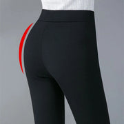 Casual Elegant Long Thin Pants Elastic Waist Black OL Trend Pencil Pants Summer Simple Women New In Clothes Skinny Solid Strip