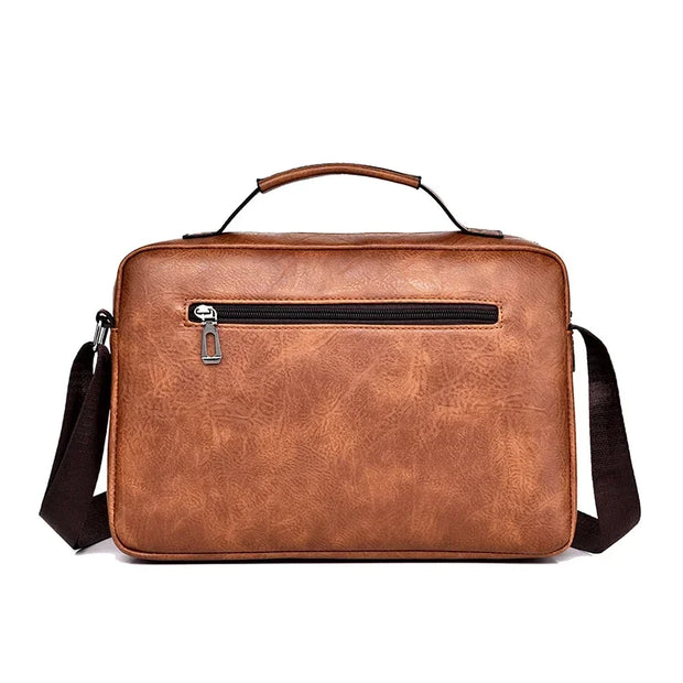WEIXIER Men's PU Leather Crossbody Messenger Bag – Sleek, Spacious & Versatile