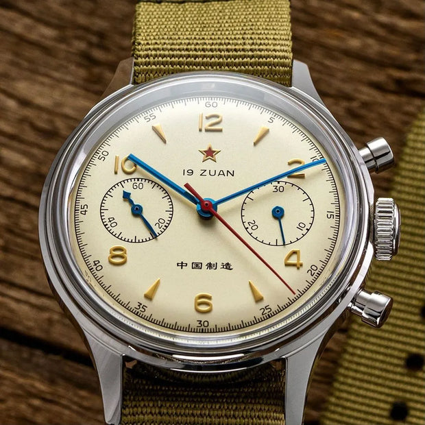RED STAR 1963 Pilot Chronograph – 38mm/40mm Mechanical Watch with Seagull ST1901 Movement & Sapphire Crystal