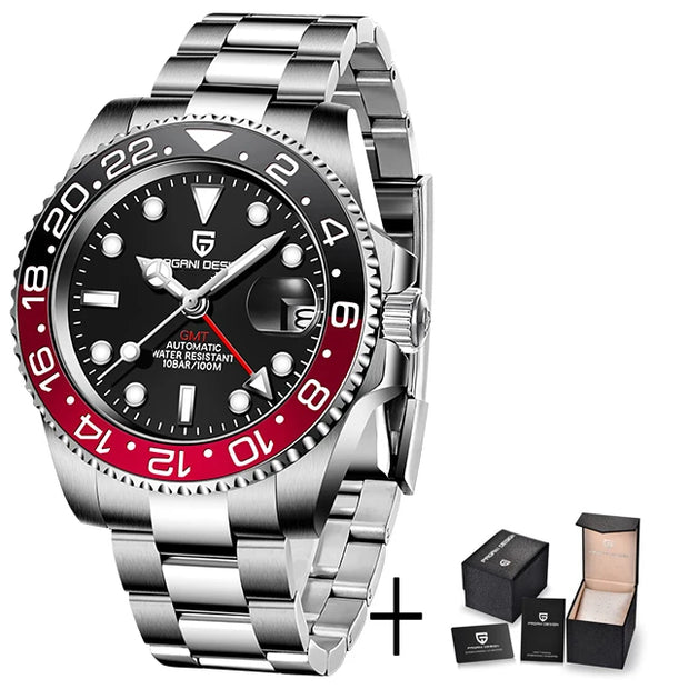 PAGANI DESIGN V3 GMT Men's Luxury Automatic Watch – 40MM Sapphire Crystal, Stainless Steel, Waterproof