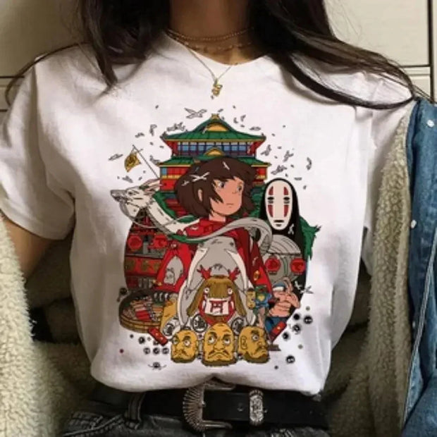 Summer Comfortable Casual Short Sleeve T-Shirt Japanese Anime Harajuku Cute Clothing T-Shirt Women's Clothing