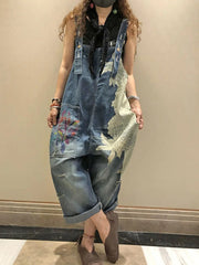 AmaxluluE Women’s 2025 Summer Printed Denim Overalls