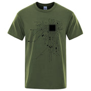 CPU Processor Circuit Diagram T Shirt Men Summer Cotton T-shirt Men's Funny Tops Fashion Tees Homme Brand Unisex Clothes C99