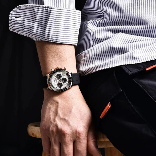 🕰️ PAGANI DESIGN V2 Men's Chronograph Watch – 40mm Quartz, Sapphire Crystal, Stainless Steel