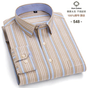 New Men Social Shirt Long Sleeve 100%Pure Cotton Oxford Soft Formal Male Clothes Oversized Pocket Shirt Men clothing S-7XL