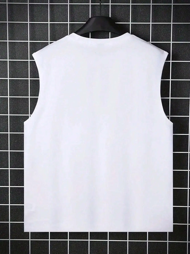Men's Sleeveless Astronaut Print Tank – Breathable Summer Fitness & Leisure Wear