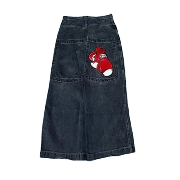Y2K men Jeans Goth Printed graphic high quality Baggy jeans fashion Hip Hop streetwear men women Harajuku Casual wide leg jeans