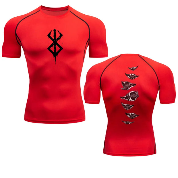 Anime Berserk Guts Men's Compression Shirt Fitness Sport Running Tight Gym TShirts Athletic Quick Dry Tops Tee Summer