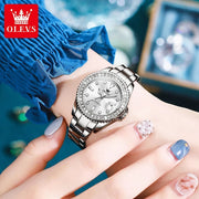 Women’s OLEVS Diamond Dial Stainless Steel Quartz Watch