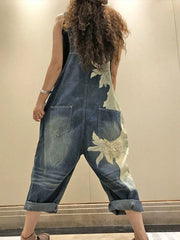 AmaxluluE Women’s 2025 Summer Printed Denim Overalls