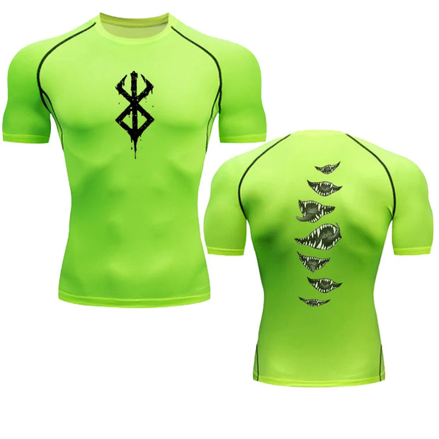 Anime Berserk Guts Men's Compression Shirt Fitness Sport Running Tight Gym TShirts Athletic Quick Dry Tops Tee Summer